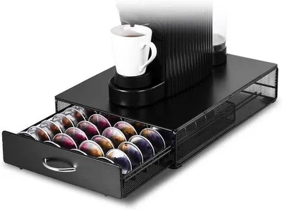 Produktbild von Famanu Kaffeekapselhalter mit Schubladen - Aufbewahrungsbox für Vertuo Kapseln - Schwarz