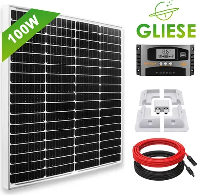 Produktbild von 100W Wohnmobil RV Set 12V Solarpanel Solarmodul Inselanlage Solaranlage Komplettpaket Solar Set mit Montage PV Halterung