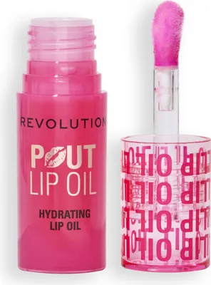 Produktbild von Revolution Pout Lip Oil Wassermelone Pink - Feuchtigkeitsspendender Lippenl mit Glanz und Pflege
