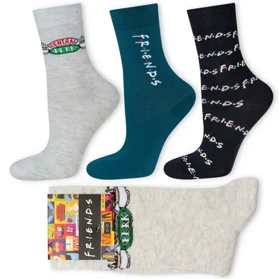 Produktbild von 3 Paar Damen-Baumwollsocken FRIENDS, Größe 35-40, von SOXO, ein Geburtstagsgeschenk für eine Frau