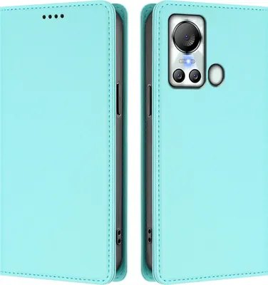 Produktbild von Handyhülle für itel S18/itel Vision 5, Kunstleder Klapphülle Stoßfeste Magnetische Hülle mit Ständer Türkis