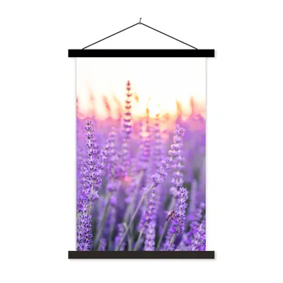 Produktbild von MuchoWow® Textilposter Lavendel - Nahaufnahme - Lila - Blumen 40x60 cm mit schwarzem Rahmen - Wanddekorationen