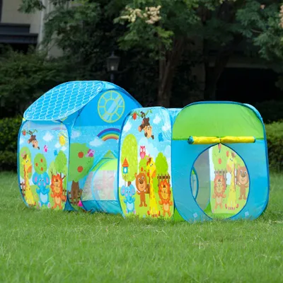 Productafbeelding van Decopatent® Ballenbak MET Speeltent EN Speeltunnel - Ballenbak Speeltent - Baby - Peuter - Speeltent voor kinderen - Ballentent Popup
