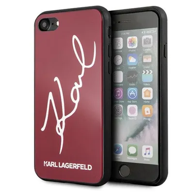 Produktbild von Tasche Karl Lagerfeld Signature Glitter Na Iphone 7 / 8 / Se 2020 / Se 2022 - Czerwone