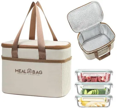 Immagine prodotto di Borsa termica da picnic, color kaki, riutilizzabile, impermeabile, termostatica, pieghevole.
