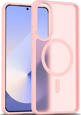 Produktbild von Magnetisch Hülle für Samsung Galaxy S25 Edge, Kompatibel mit MagSafe, Transluzente Matt Rückseite Stoßfeste Handyhülle Pink