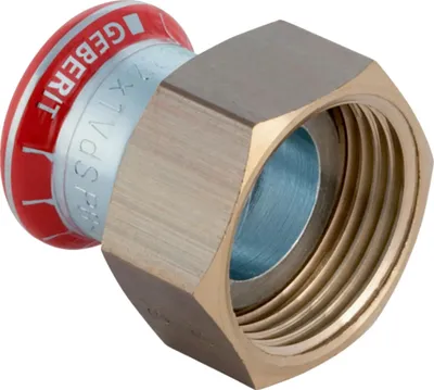 Produktbild von Geberit GE Mapress, C-Stahl, Uebergang mit Ueberwurfmutter, MS, d22mm x G1, verz., 1 Stk.