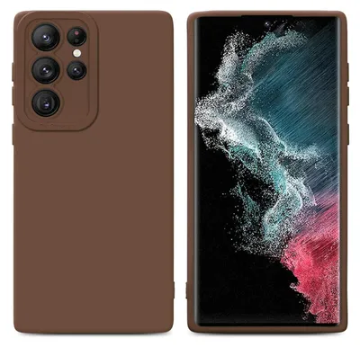 Immagine prodotto di Cadorabo cover per Samsung Galaxy S22 ULTRA cover protettiva in silicone TPU marrone custodia per telefono cellulare