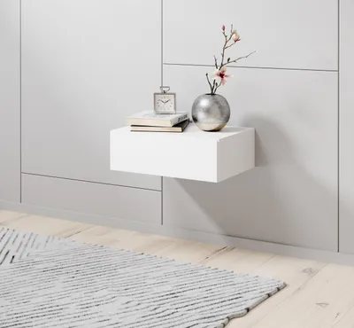 Produktbild von Nachtkommode Nachttisch Bettkommode Nachtschrank Bettschrank Nako "Thorben I" Weiß