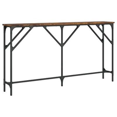 Image de vidaXL Table console chêne fumé 140x23x75 cm bois composite
