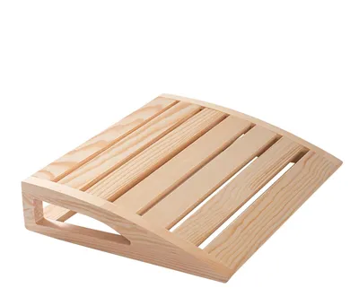 Produktbild von Holzkissen für die Nackenregion, ideal zur Entspannung in der Sauna