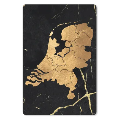 Produktbild von MuchoWow® Mauspad Mousepad Karte von Europa - Niederlande - Gold 40x60 cm - Mousepads - Maus Mat - Pad - Mausunterlage - Schreibtisch Accesoire