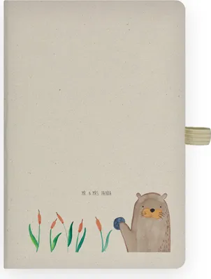 Produktbild von Mr. & Mrs. Panda notizbuch Otter Stein - Transparent - Geschenk, Adressbuch, Journal, Skizzenbuch, Grüßen, Kladde, Seeotter, Tagebuch, See, Neugierig, Pflanzen