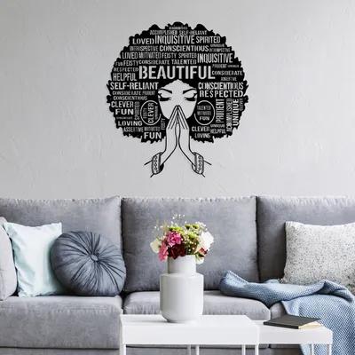 Immagine prodotto di Wallity, Donna- SKL2590, Nero, Altre decorazioni per la casa, 64 x 70 cm, 100% metallo (Spessore: 1