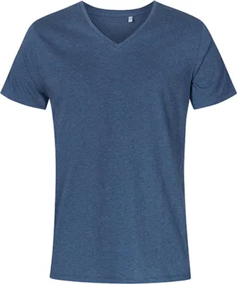 Obrázek produktu pro X.O by Promodoro 1425 | Pánské tričko s výstřihem do V, česaná bavlna - barva: Heather Navy - velikost: XL