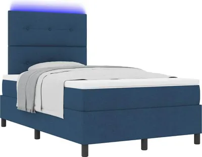Obrázok produktu pre Posteľ s pružinovým rámom s matracmi Modrá 120 x 200 cm látka