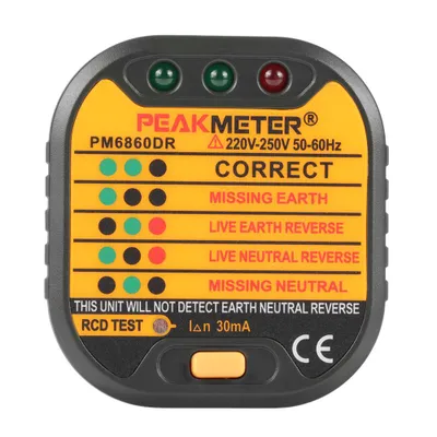 Image de Testeur de prises – Testeur électrique automatique pour prises domestiques, 50–60 Hz, modèle PM6860DR