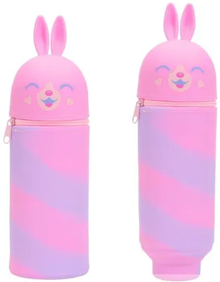 Image de Étui lapin kawaii, en silicone souple, cartable 2 en 1 pour filles