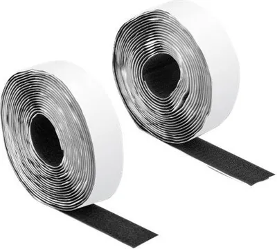 Produktbild von Delock Klettband selbstklebend mit Haft- und Flauschband L 5 m x B 25 mm schwarz