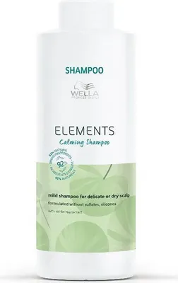 A bottle of Wella Elements Calming Shampoo.