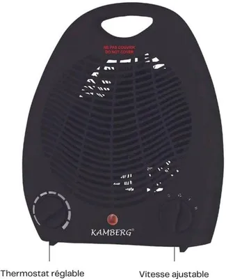 Productafbeelding van Ventilatorkachel Badkamer - 2000 W Vermogen - Zwart - Keramische Verwarming - Tafelbladverwarming - Elektrische Kachel