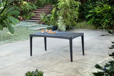 Produktbild von Allibert Girona Tisch Anthrazit - wetterfest, Garten, Outdoor | Final