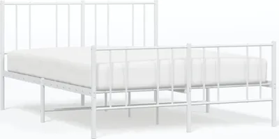Produktbild von Bettgestell mit Kopf- und Fußteil Metall Weiß 120x190 cm