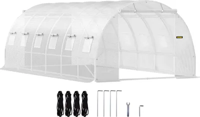 Produktbild von VEVOR Bogendach Gewächshaus Foliengewächshaus Tunnel Treibhaus 6,1x3x2,1m Weiß