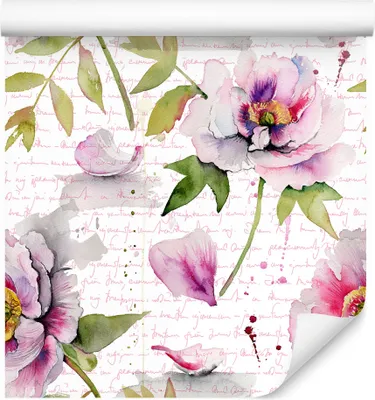 Produktbild von 10m VLIES TAPETE Rolle Blumen Pfingstrosen Blätter Natur Pflanzen XXL