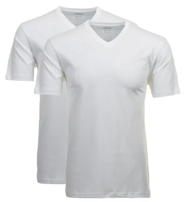 Produktbild von RAGMAN Herren T-Shirt 2er Pack - 1/2 Arm, Unterhemd, V-Neck Weiß 5XL