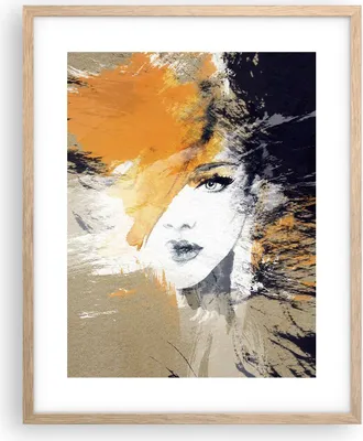 Produktbild von Gerahmtes Poster - Rahmen in heller Eiche - Abstraktion Frau - 40x50 cm - Wand Bild - Wanddeko - Wandbilder - Kunstposter - Wandposter - Bilderrahmen - Bilder - Kunstdruck - Wandbild - P2NPA40x50-3656