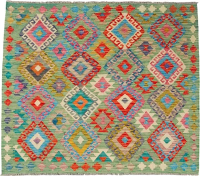 Zdjęcie produktu dla Oryginalny ręcznie robiony kilim - 154x151 CM (GalleriaFarah1970)