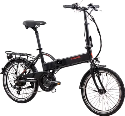 Produktbild von Tretwerk Carter E Bike Klapprad 20 Zoll Pedelec 150 - 180 cm Elektrofahrrad mit 7 Gängen StVZO Klappfahrrad