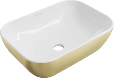 Produktbild von Mexen Rita Aufsatzwaschbecken 45 x 32 cm, Weiß/Gold - 21084553