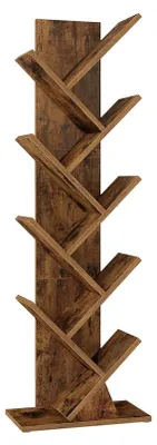 Produktbild von Baumförmiges Bücherregal zur platzsparenden Aufbewahrung | Vintage braun | 38x20x115,2 cm