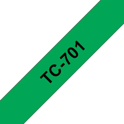 Produktbild von Brother TC-701 Etiketten erstellendes Band Schwarz auf grün