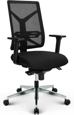 Obrázok produktu pre Pohodlná kancelárska stolička V1801, potiahnutá látkou/sieťovinou, čierna – vhodná do kancelárie, domáceho pracoviska alebo konferenčných miestností – maximálna nosnosť 150 kg