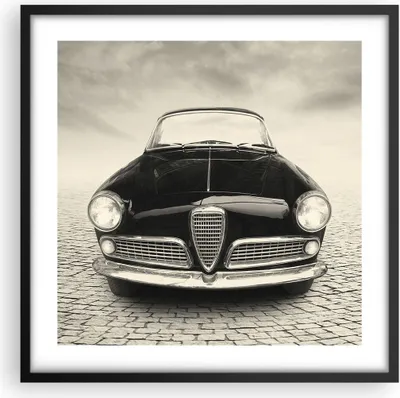Produktbild von Gerahmtes Poster - Schwarzer Rahmen - Alpha Romeo Giuletta - 50x50 cm - Wand Bild - Wanddeko - Wandbilder - Kunstposter - Wandposter - Bilderrahmen - Bilder - Kunstdruck - Wandbild - P2BAC50x50-4210