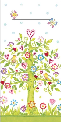 Produktbild von Airlaid Besteckservietten Insa, 40 x 40 cm, 75 Stück - Mank - Frühling Sommer Floral Sommerwiese Baum
