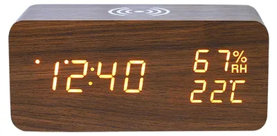 Produktbild von Kabelloser elektronischer Wecker aus Holz