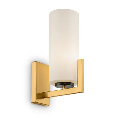 Immagine prodotto di Applique, metallo ottone, diffusore in vetro bianco, attacco E27
