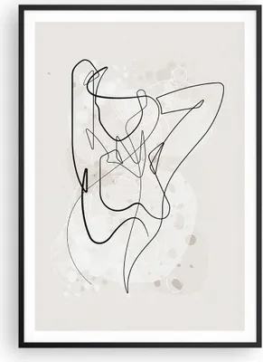 Produktbild von Gerahmtes Poster - Schwarzer Rahmen - Linie Frau Linie - 70x100 cm - Wand Bild - Wanddeko - Wandbilder - Kunstposter - Wandposter - Bilderrahmen - Bilder - Kunstdruck - P2BPA70x100-5119