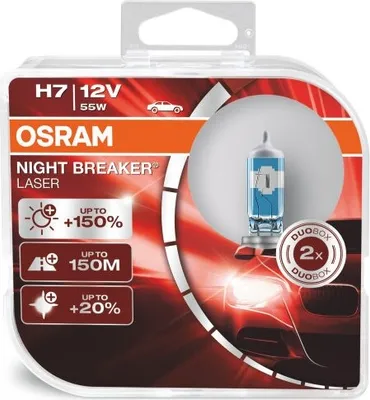 Produktbild von 2 Stück OSRAM NIGHT BREAKER LASER +150% Next Generation Lampen Birnen für Scheinwerfer / Fassung H7