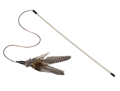 Produktbild von Nobby Angel mit Feder - Stab 46 cm, Band 50 cm,  Spielzeug 21 cm; 66960