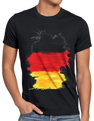 Produktbild von BaumwolleCloud Flagge Deutschland Herren T-Shirt Fußball Sport Germany WM EM Fahne