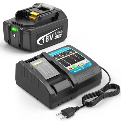 Immagine prodotto di Batteria da 18 V e caricabatterie per batteria da 5,5 Ah, modello DC18RC