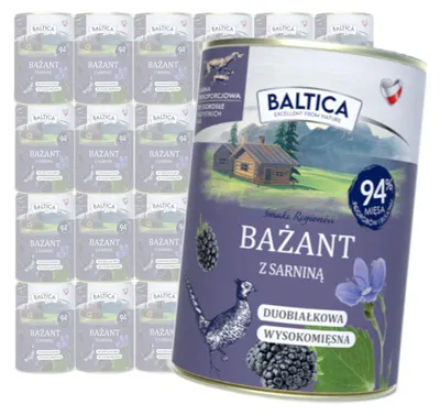 Zdjęcie produktu dla Baltica Bażant z Sarniną 24x400g Duoproteinowa Bezzbożowa Mokra Karma Dla Psa