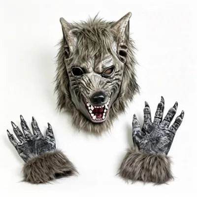 Produktbild von Halloween Maske - Wolfsmaske - Wolf Maske für Kinder und Erwachsene - Tiermaske - Verkleidung für Halloween, Karneval und Fasching - 1 Set