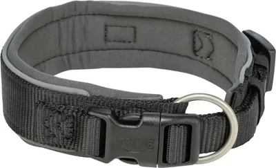 Produktbild von TRIXIE Premium Halsband, extra breit - schwarz/grafit - 33–42 cm/35 mm