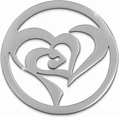 Produktbild von Amello Coins silber 30 mm Einleger Edelstahl Coin Herz in Herz Damen ESC516J
